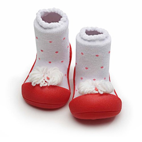 韓國Attipas-快樂學步鞋-紅點領結-襪型鞋