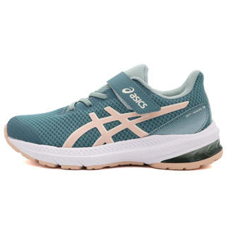 ASICS 亞瑟士 GT-1000 12 PS 魔鬼氈 慢跑鞋 中童 綠粉 R9613 (1014A295-400)