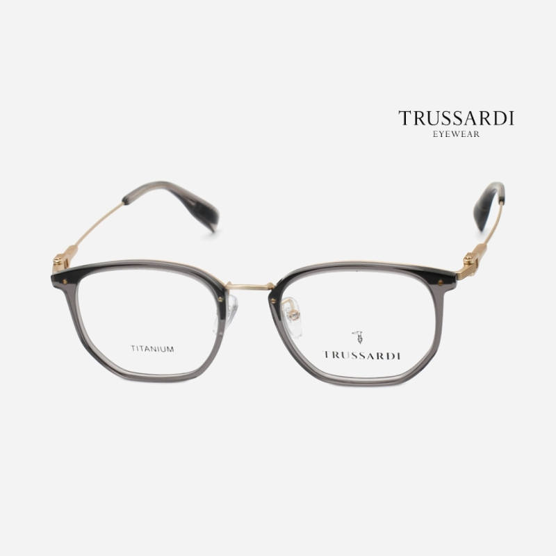 Trussardi VTR1084 杜魯薩迪眼鏡｜復古潮流幾何形黑色全框眼鏡 男生女生品牌眼鏡框【幸子眼鏡】