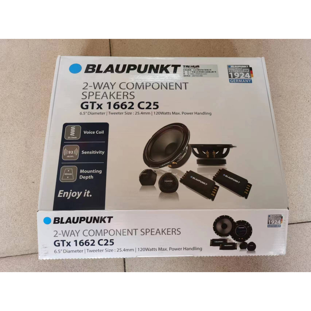 現貨 德國藍點 BLAUPUNKT GTx1662 C25 分音喇叭 6.5吋喇叭