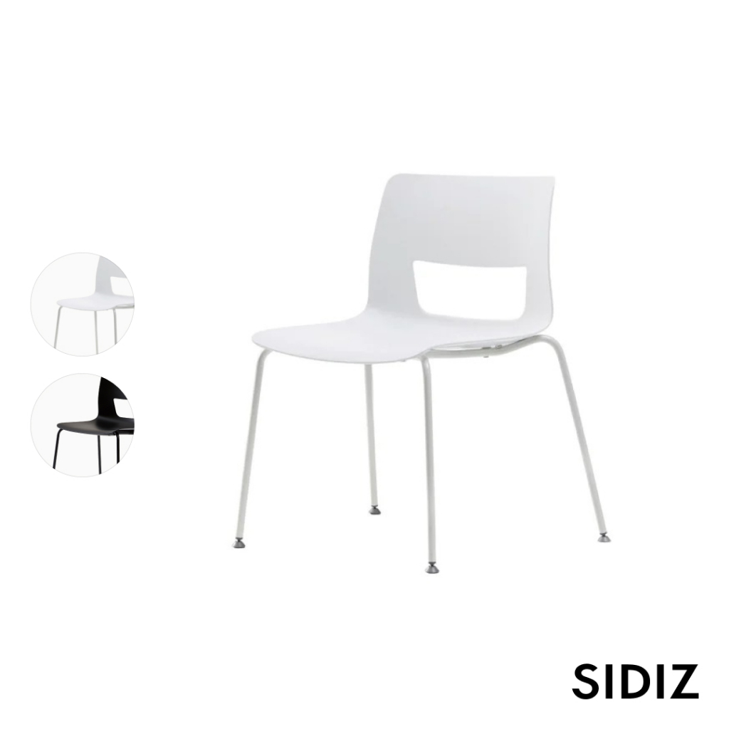 【SIDIZ】BUTTON 塑膠會議椅 (白/黑)｜官方旗艦店