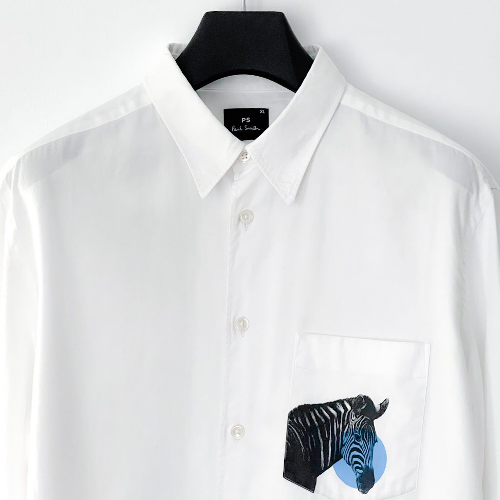 【稀有完售款】日本製 PS Paul Smith ZEBRA經典斑馬花紋襯衫 XL號
