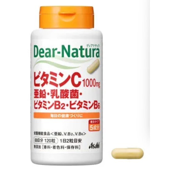 朝日 Asahi Dear Natura  維生素C・B群・鋅・乳酸菌 60日 /  120粒