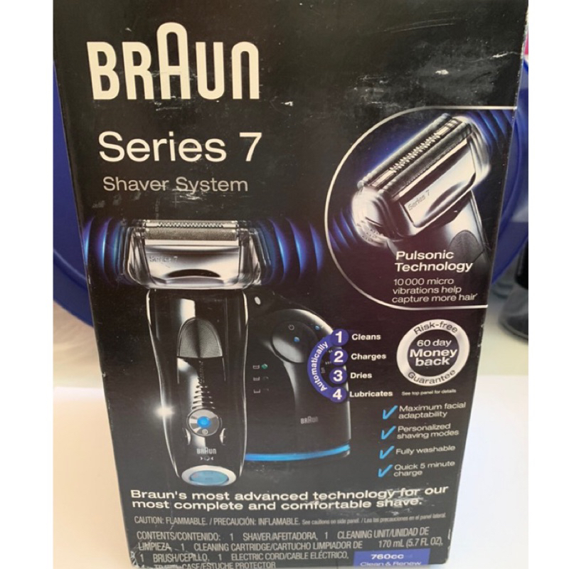 BRAUN-7 系列智能音波極淨電鬍刀 (黑) (760cc) 全新未拆