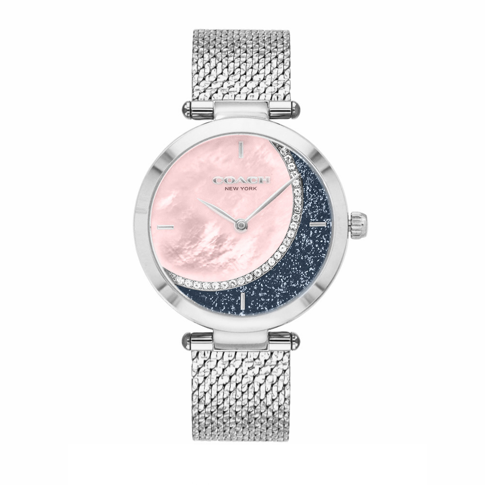 COACH | 經典貝殼面星月晶鑽米蘭帶手錶 - 14503653