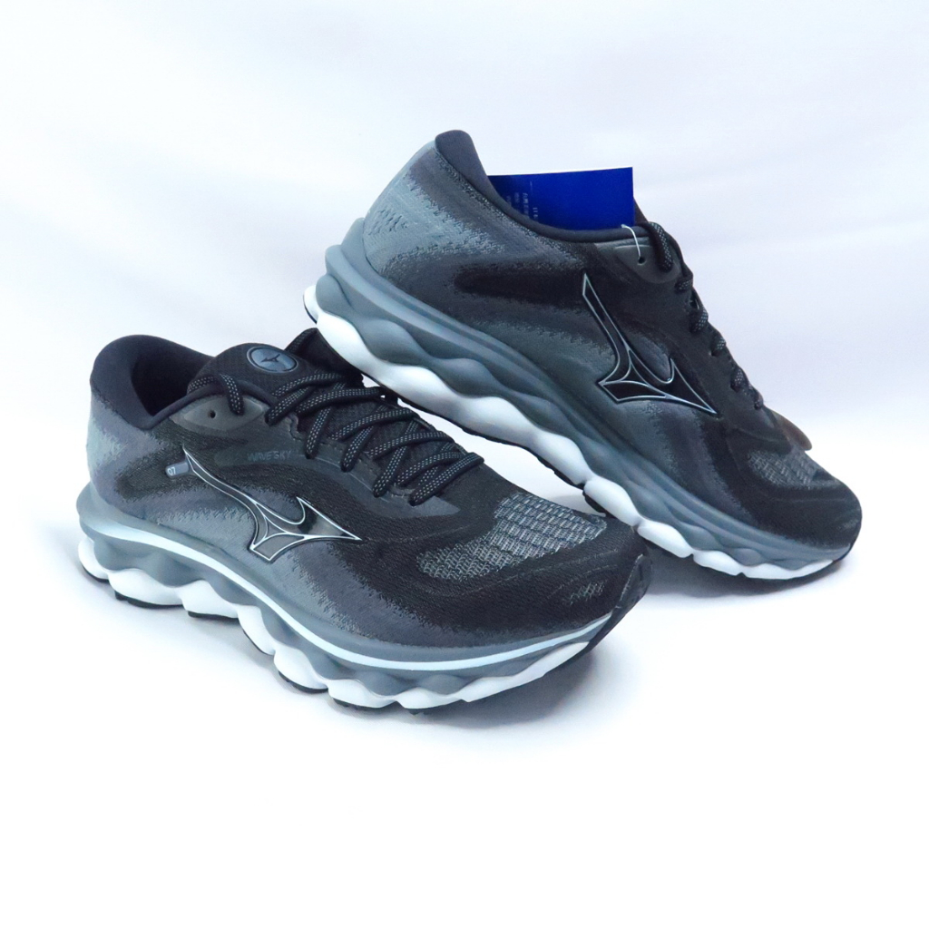 Mizuno WAVE SKY 7 SW 男慢跑鞋 緩衝型 4E楦 J1GC231102 黑灰