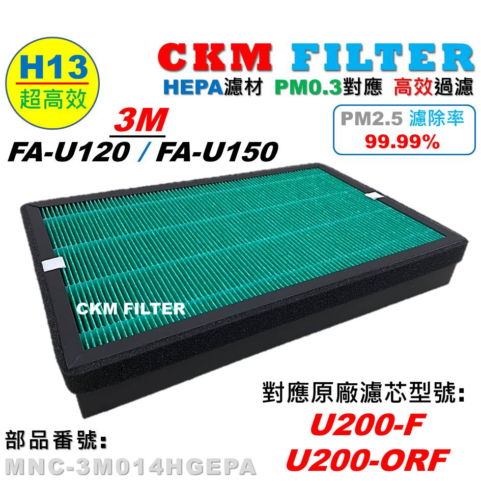 【CKM】適3M FA-U120 FA-U150 空氣清淨機 HEPA濾網 除臭加強濾網 U200-F U200-ORF