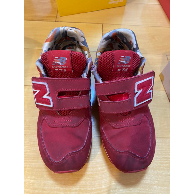 NEW BALANCE  紅色 童鞋1號 中童 魔鬼氈 易穿脫 YV574 19.7cm