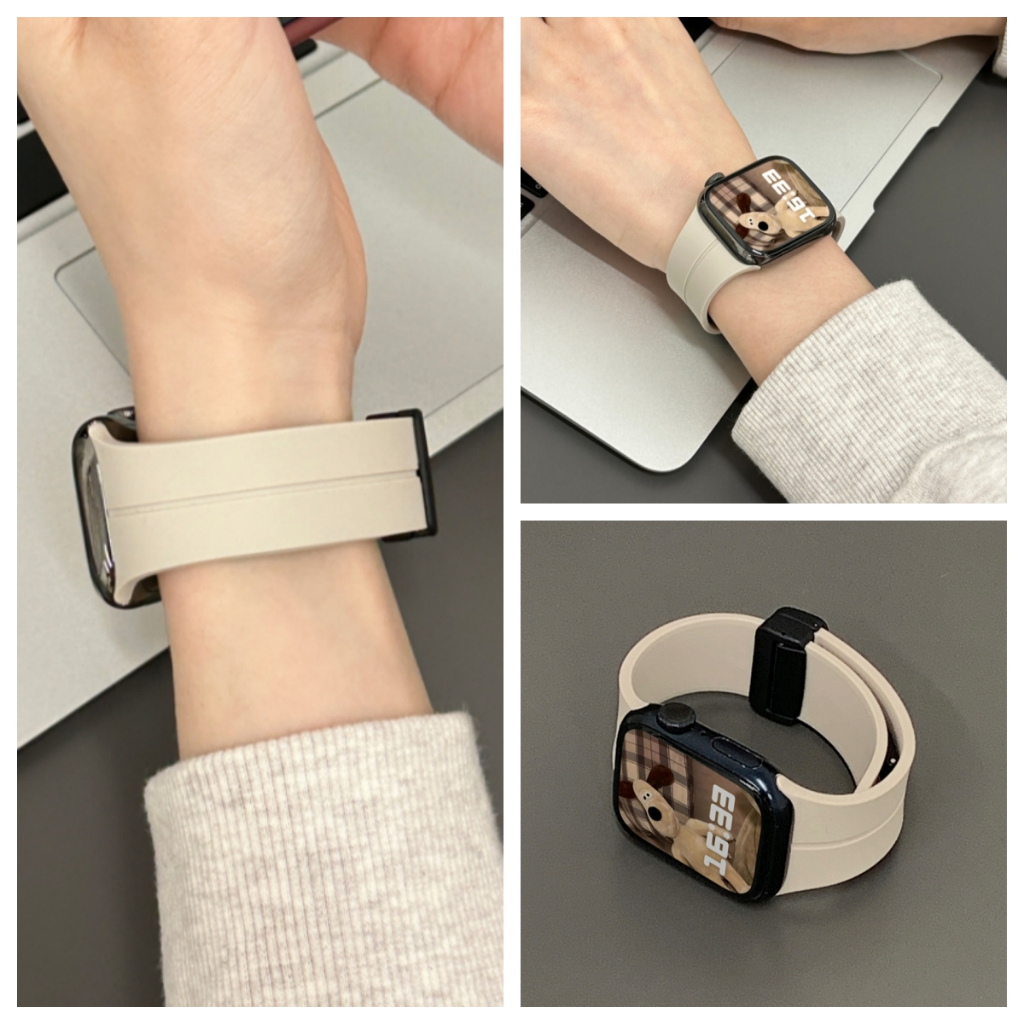 磁吸折疊扣 防水 錶帶 適用 Apple Watch 錶帶 8 7 6 SE 40mm 45mm 49mm 蘋果手錶帶
