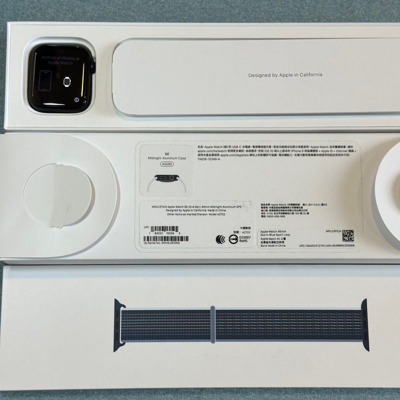 Apple Watch SE 2022 無傷 保固內 GPS 44mm 午夜色 功能正常 二手 蘋果 手錶 A2723