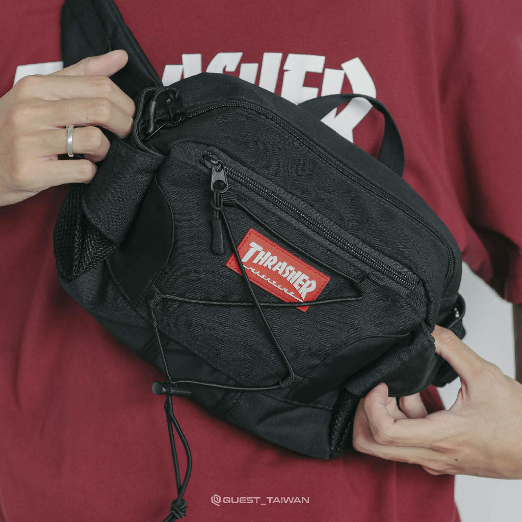 【QUEST】現貨 THRASHER COATED RIPSTOP HOMETOWN WAIST BAG 抗撕裂 腰包