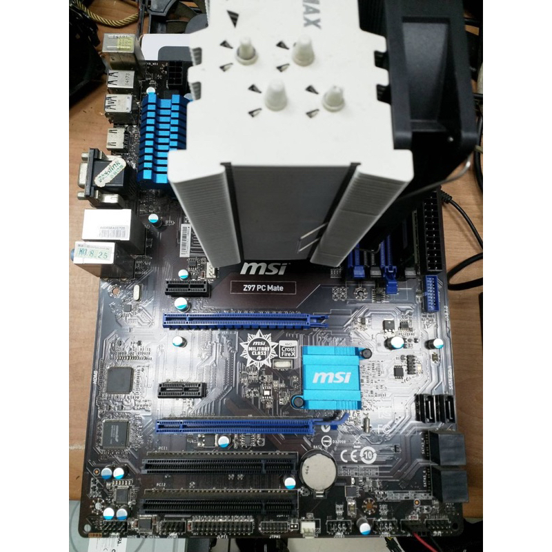 微星 1150 主機板 Z97 PC Mate+I5-4440+DDR3-4G+ENERMAX塔扇 含擋板-拆機良品