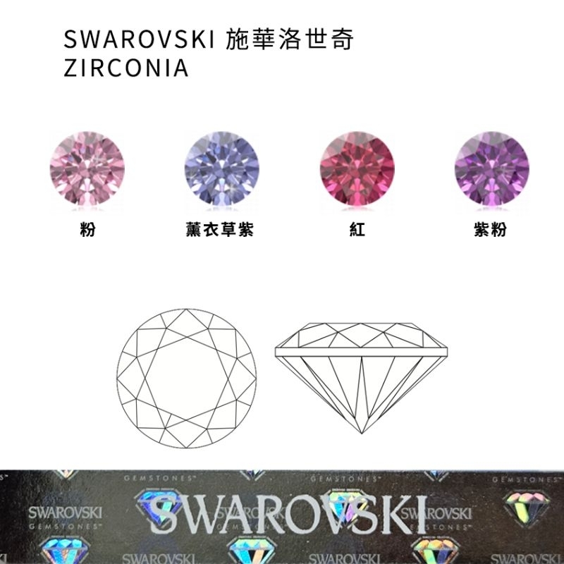 新【施華洛世奇寶石】SWAROVSKI  ZIRCONIA圓鑽/鑲鑽寶石/可耐高溫適用金工與銀黏土