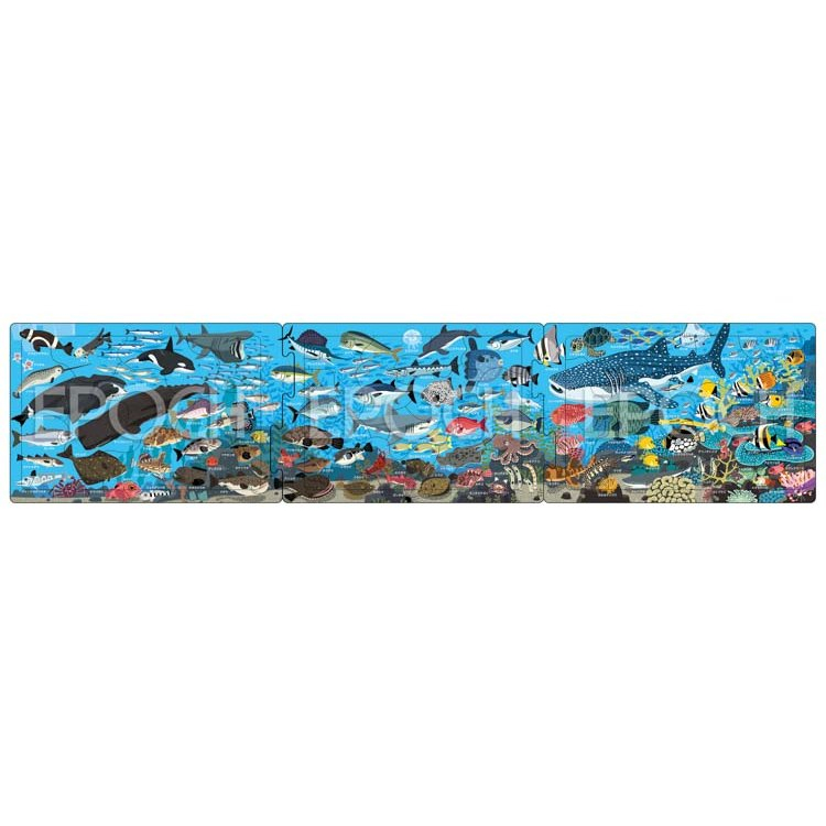 Epoch  三片一組 快樂的海洋生物  10+15+20片  拼圖總動員  兒童  日本進口拼圖