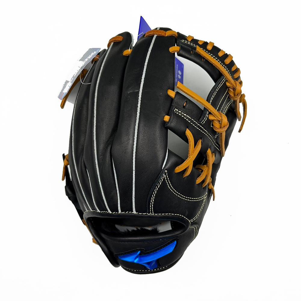 【超取免運】MIZUNO WILL DRIVE BLUE系列棒球手套工字檔內野11.5吋黑X黃穿繩1AJGR11923