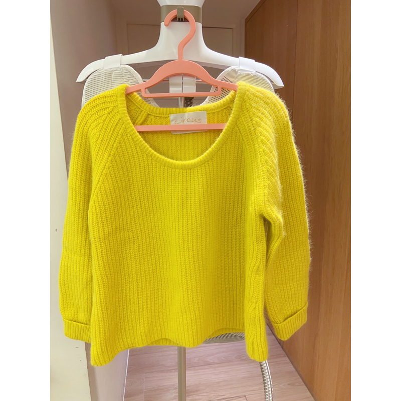 A70二手編織黃色毛衣