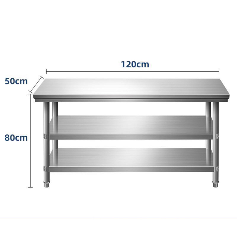【304加厚】不銹鋼 工作台 桌子 三層 打荷檯 餐廳/商用 廚房 專用 切菜操作檯