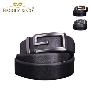 【BAGGLY&CO】男士自動扣商務休閒頭層牛皮皮帶130cm-G字款 真皮 牛皮 皮帶 男生 男用 男款 男生