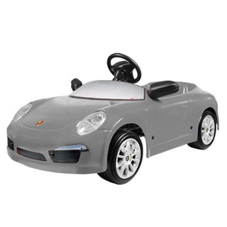 保時捷 PORSCHE 911 兒童超級電動跑車-腳踏式-經典銀