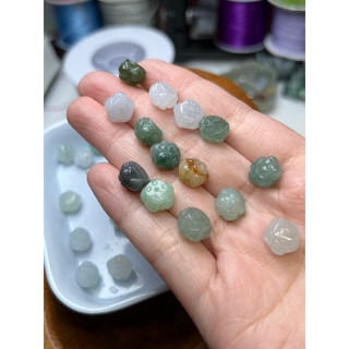 天然翡翠A貨 緬甸玉 冰種 蓮花珠 通孔 串珠蓮花🪷單個不挑