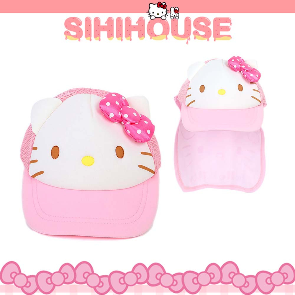 Hello Kitty 兒童可拆防曬帽 sanrio三麗鷗   遮陽帽 棒球帽 運動帽 粉紅帽 帽子現貨 禮物