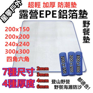 星攀戶外✩超輕露營EPE鋁箔墊.鋁膜加厚四人防潮墊2.5*2M~3M野餐墊/地墊/睡墊野營登山健行防潮墊.送收納袋