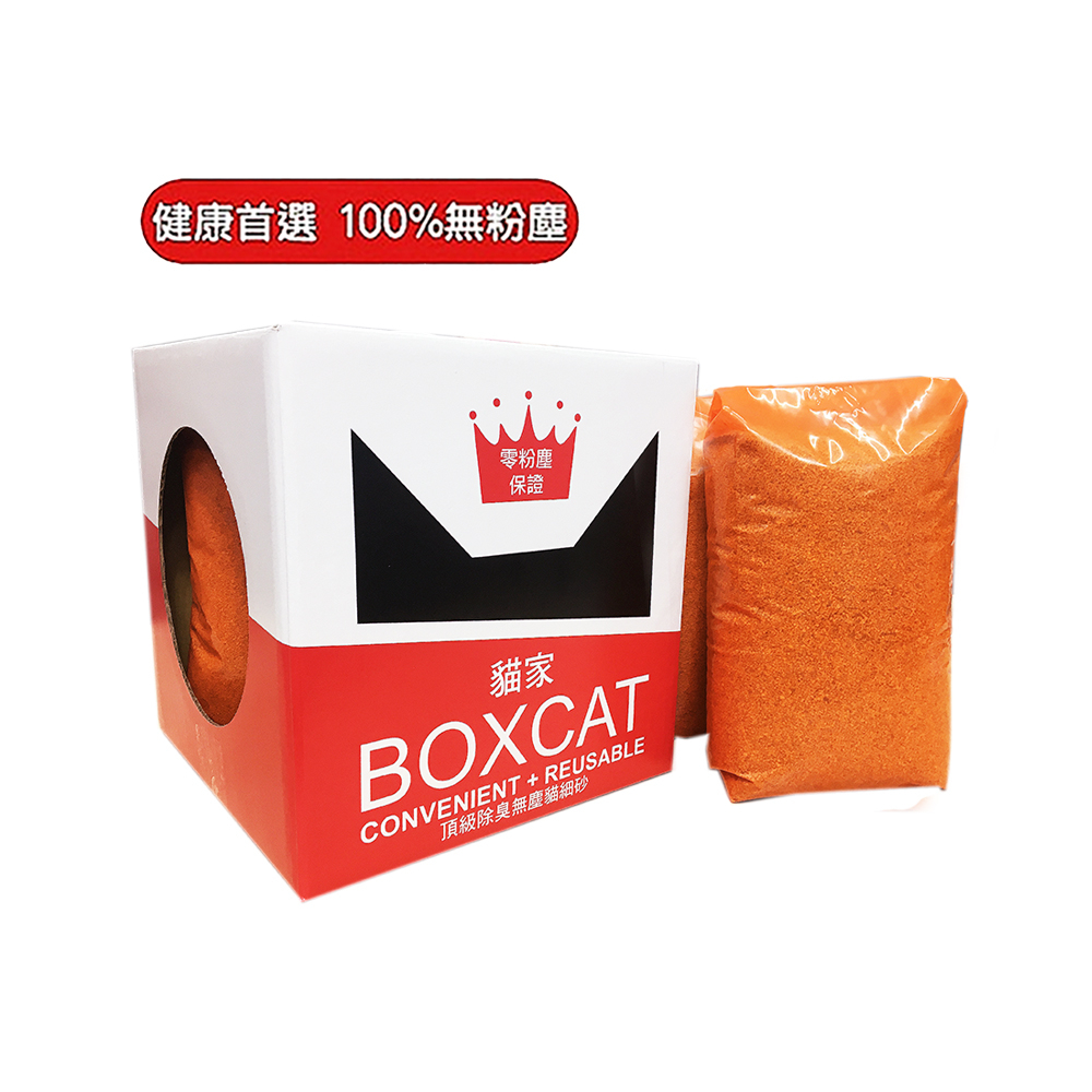 BOXCAT紅標 頂級無塵除臭貓砂貓屋精裝組11KG 國際貓家