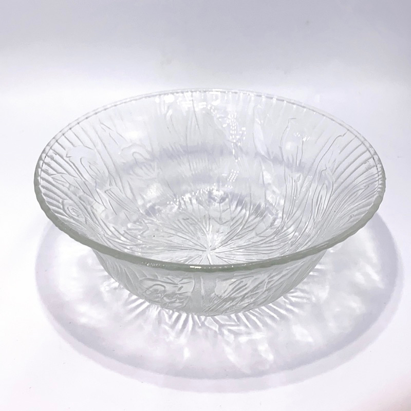 ‼️絕版‼️全新現貨 KIG INDONESIA 印尼製造 水晶碗 玻璃碗 水果碗 沙拉碗 ￼碗盤器皿 海芋花圖