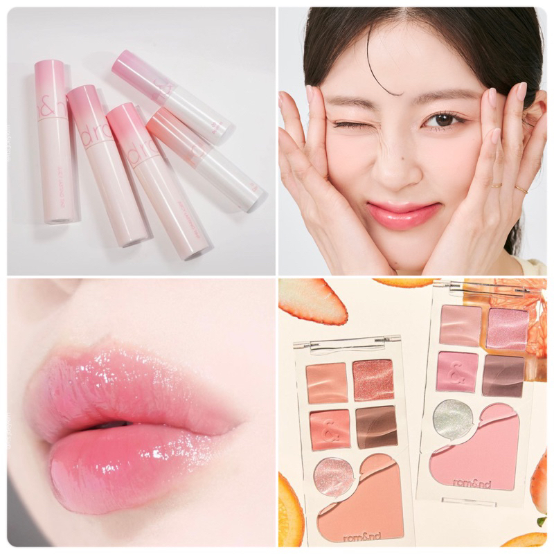 韓國實時銷售一位🍓新上市💖Romand 波浪愛心眼影盤 果汁唇釉 唇膏 眼影 口紅 腮紅 rom&amp;nd