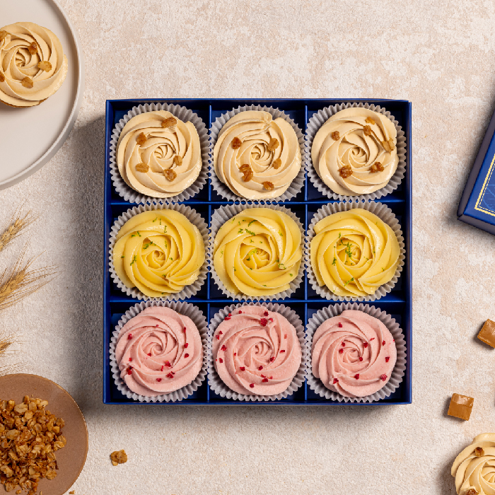 【傳遞幸福】焦糖海鹽燕麥塔+玫瑰檸檬塔＋草莓乳酪塔-9入禮盒裝《百貨公司頂級甜點》