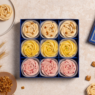 【傳遞幸福】焦糖海鹽燕麥塔+玫瑰檸檬塔＋草莓乳酪塔-9入禮盒裝《百貨公司頂級甜點》