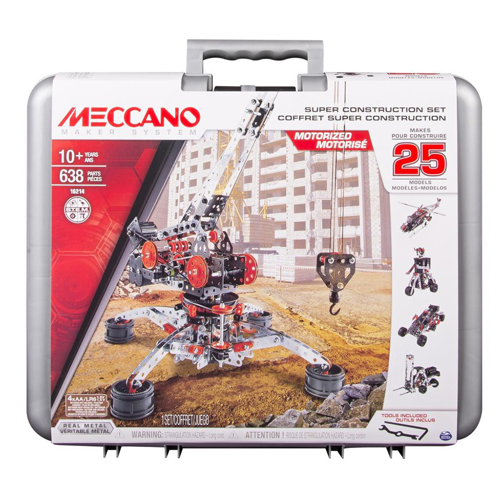 【Meccano 麥卡諾】25合1超級建築工程套裝模型積木組(STEAM教育玩具-探索真正的工程世界)