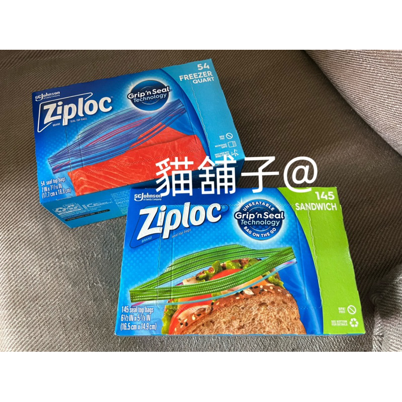 貓舖子@Ziploc 可封式三明治保鮮袋 145入/雙層夾鏈冷凍保鮮袋 54入