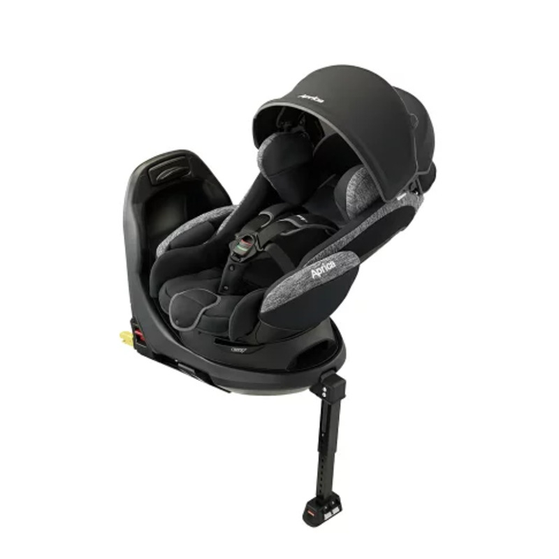 【Aprica】Deaturn ISOFIX 0-4歲嬰幼兒臥床平躺型安全汽座 (尊爵黑)贈背巾