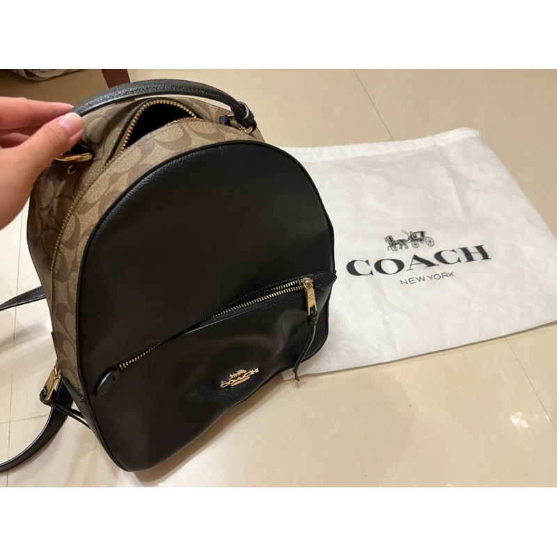 降價 購於outlet有購買證明COACH 76622 拼色雙肩後背包 二手女背包