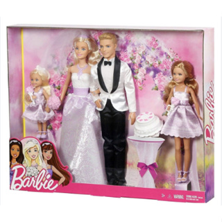 MATTEL- Barbie 芭比與肯尼婚禮組合 (內含芭比肯尼芭比妹妹小凱莉及蛋糕)