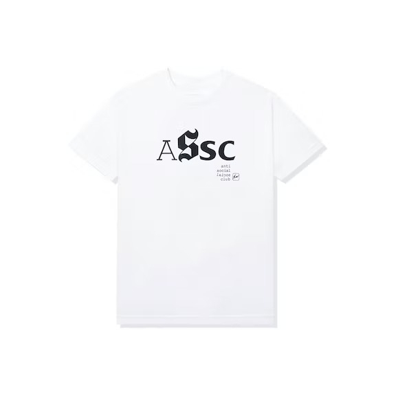全新 ASSC x Fragment Anti Social Social Club 藤原浩 閃電 白色黑字 短袖 T恤