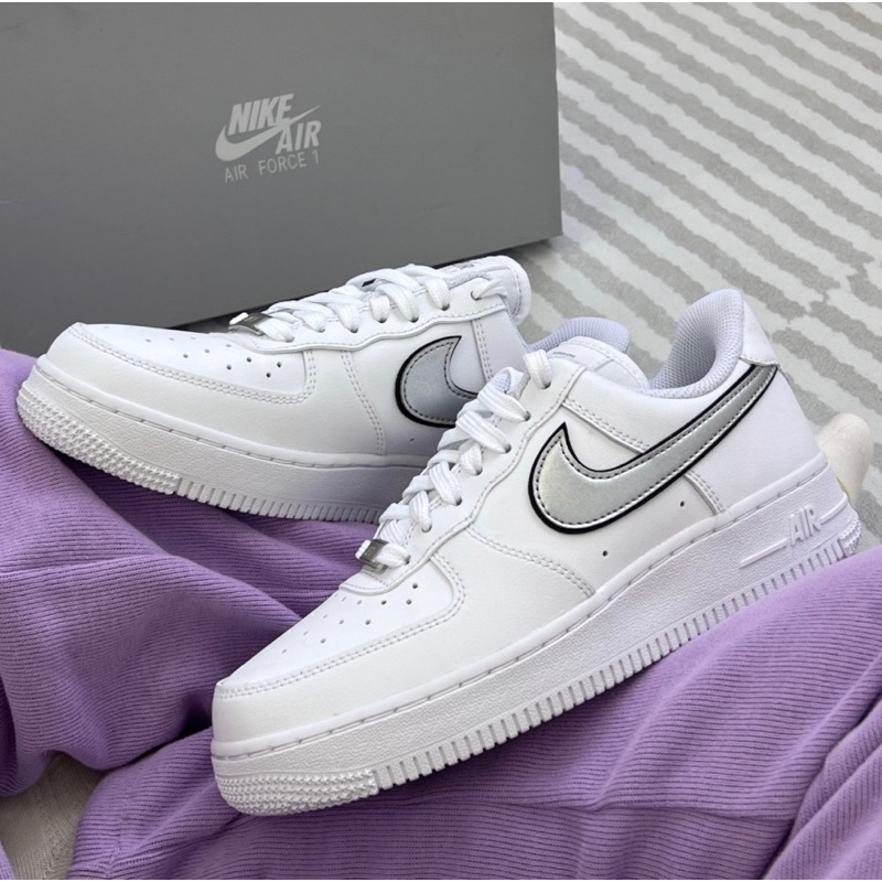 【EXIST】Nike Air Force 1 '07 Essential 白銀 金屬 鐵牌 DD1523-100