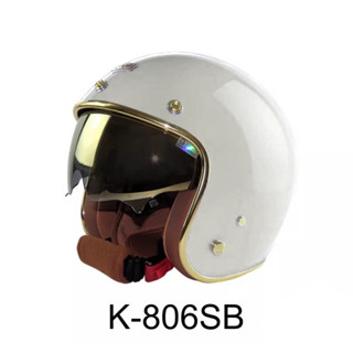 華泰 Ninja 安全帽 K-806SB 晶淬 冷灰 金色邊框 多層膜內墨鏡 金屬齒排釦 全拆洗 復古帽《比帽王》