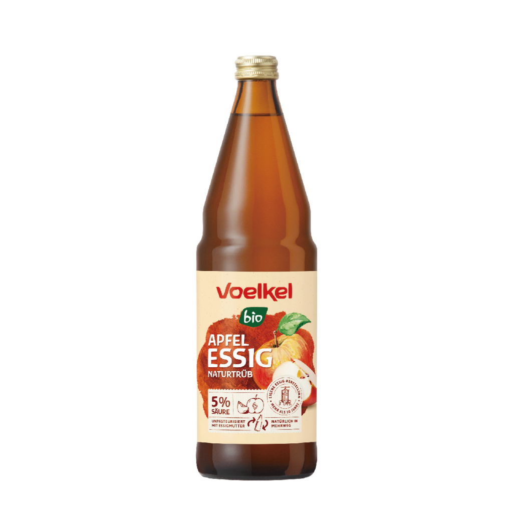 【德國Voelkel】蘋果醋750mL，100%生機天然發酵，無加糖、未過濾，生酮，營養師推薦｜機本生活