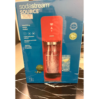 全新soda stream source自動扣瓶氣泡水機（三色）紅色