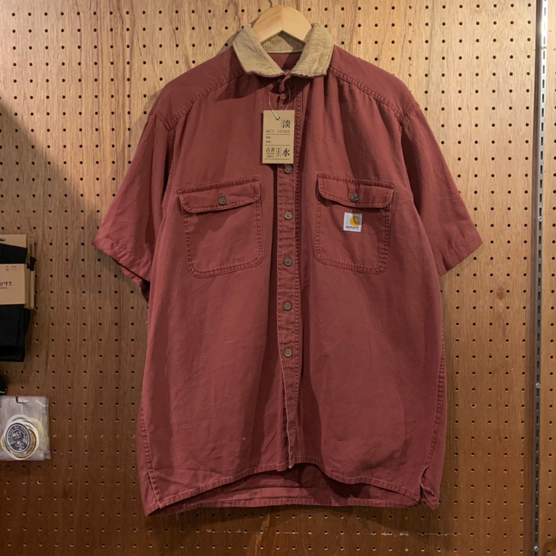 △ᴍᴄᴛ△ CY22 磚紅色燈芯絨領Carhartt 短袖襯衫