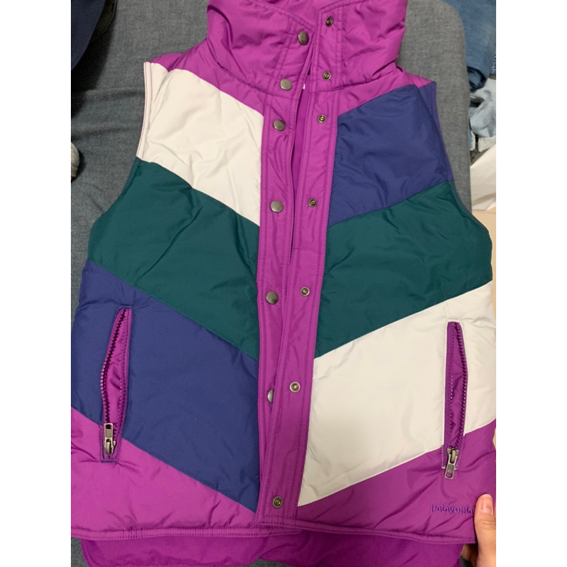 Patagonia 雙面穿撞色防風羽絨背心 size:XS