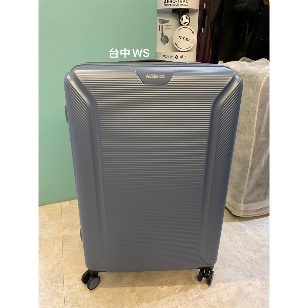 現貨贈背包Samsonite美國旅行者AT莫蘭迪藍色28吋行李箱可擴充加大PC箱TSA鎖american HO2 QJ2