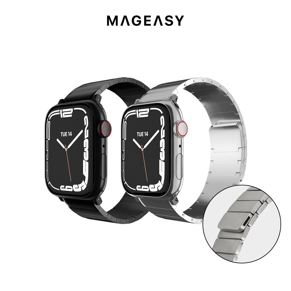 MAGEASY Apple Watch Maestro M 不鏽鋼磁扣鏈錶環 金屬錶帶