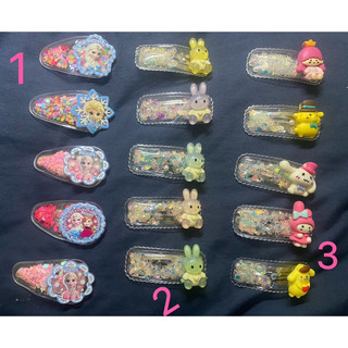 小朋友髮飾/透明流沙髮夾/艾莎ELSA/小兔兔/三麗鷗