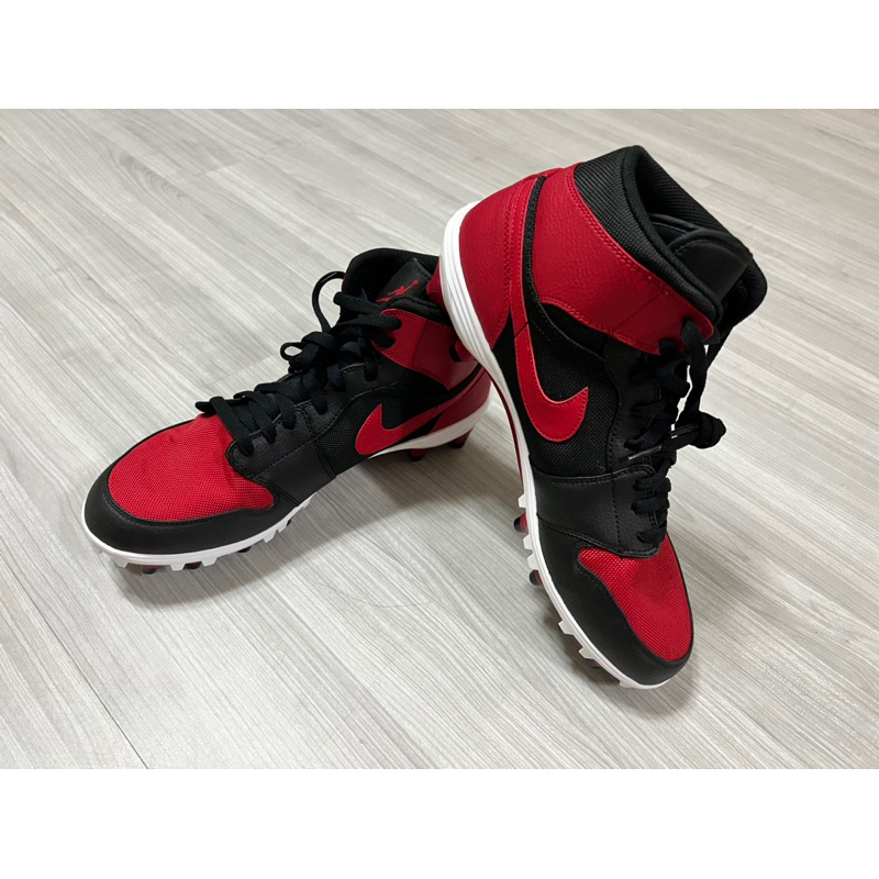 Air Jordan 紅黑 芝加哥公牛 1代 棒壘球釘鞋 全新稀有正貨 UK11號