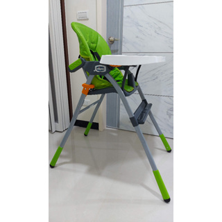 （二手）Chicco JAZZY 輕便高腳餐椅 摺疊餐椅 兒童餐椅 綠色