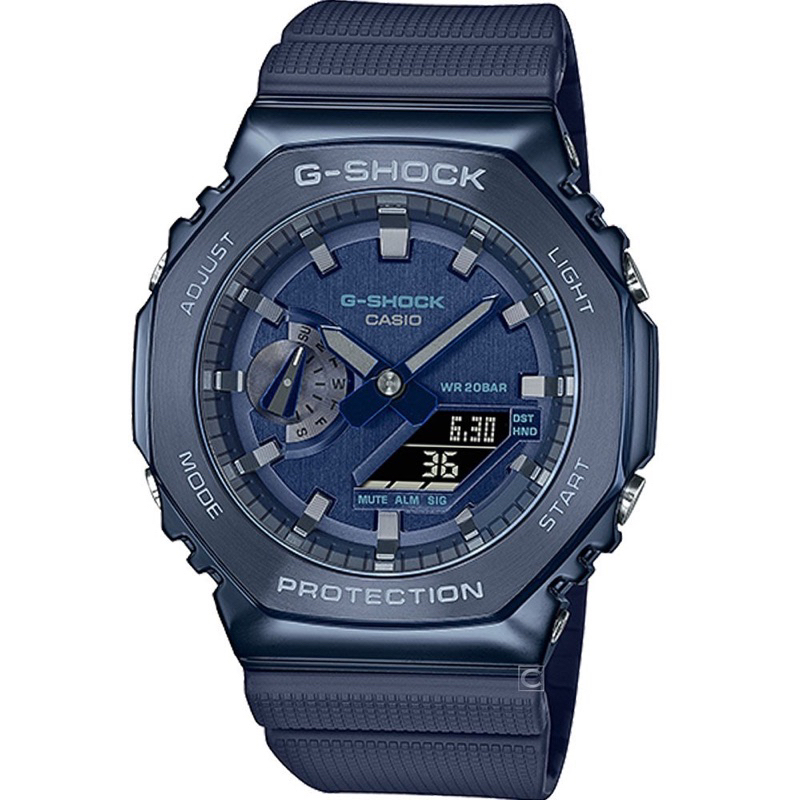 全新台灣卡西歐公司貨G-SHOCK 深海藍 金屬潮流運動八角型腕錶 GM-2100N-2A 歡迎詢問 ㄧ年保固