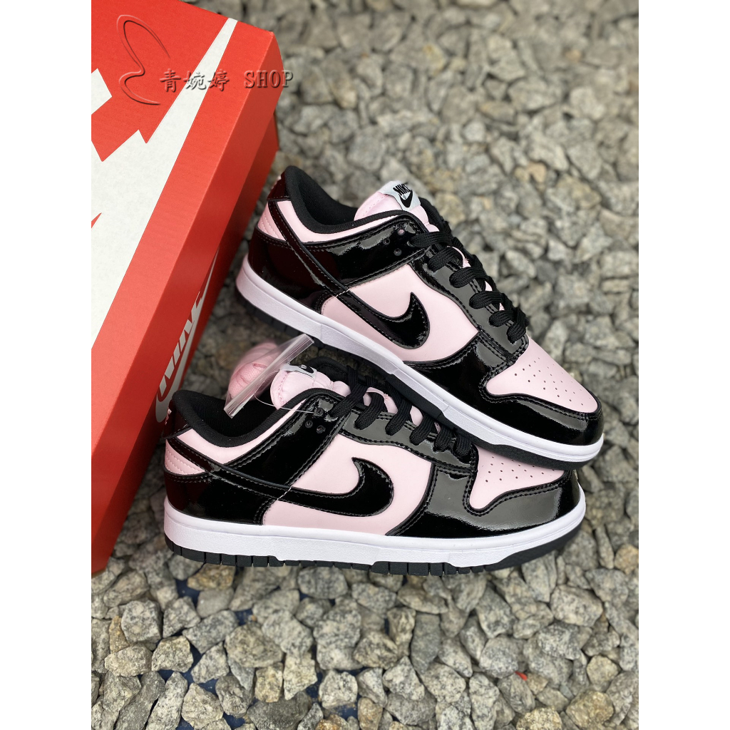 NIKE DUΝΚ LOW ESS "PINK BLACK" DJ9955-600 黑粉 漆皮 女款